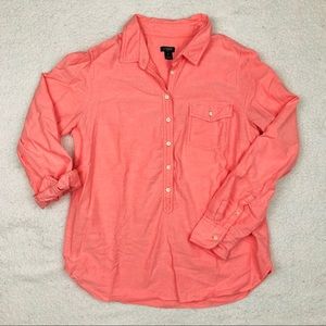 J. Crew Coral/ Salmon Chambray Button Down